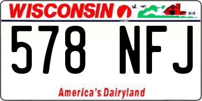 WI license plate 578NFJ