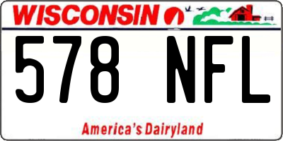 WI license plate 578NFL