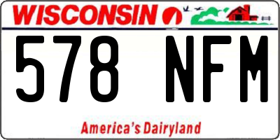 WI license plate 578NFM