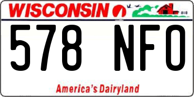 WI license plate 578NFO