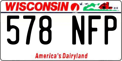 WI license plate 578NFP