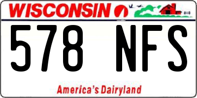WI license plate 578NFS