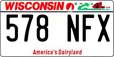 WI license plate 578NFX