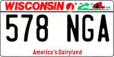 WI license plate 578NGA