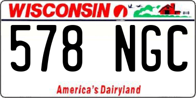 WI license plate 578NGC