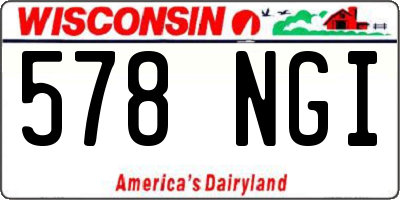 WI license plate 578NGI
