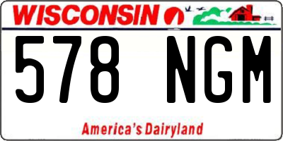 WI license plate 578NGM