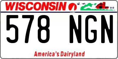 WI license plate 578NGN