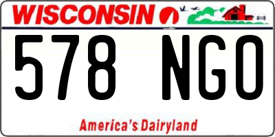 WI license plate 578NGO