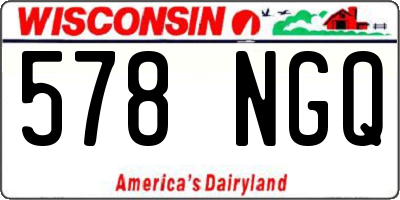 WI license plate 578NGQ