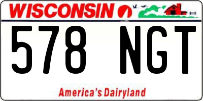WI license plate 578NGT