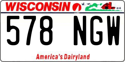 WI license plate 578NGW