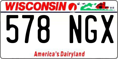 WI license plate 578NGX