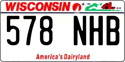WI license plate 578NHB