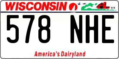 WI license plate 578NHE