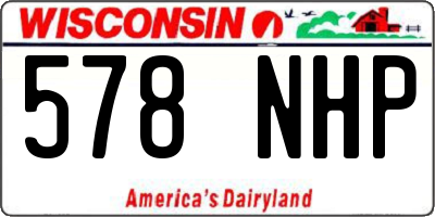 WI license plate 578NHP
