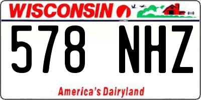 WI license plate 578NHZ