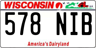 WI license plate 578NIB