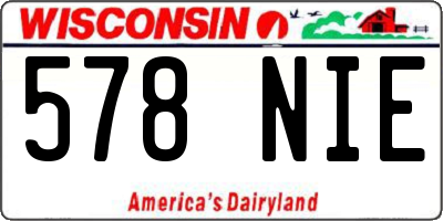 WI license plate 578NIE