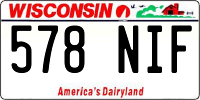 WI license plate 578NIF