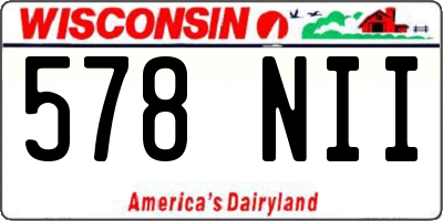 WI license plate 578NII