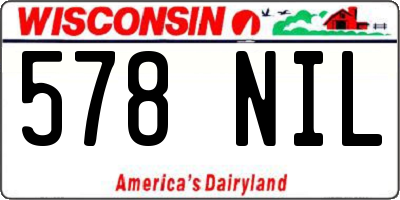 WI license plate 578NIL