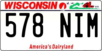 WI license plate 578NIM