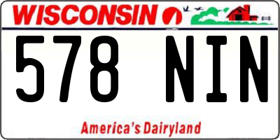 WI license plate 578NIN
