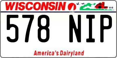 WI license plate 578NIP