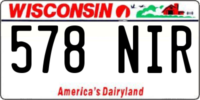WI license plate 578NIR