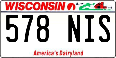 WI license plate 578NIS