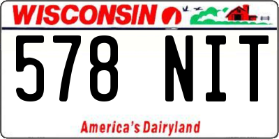 WI license plate 578NIT