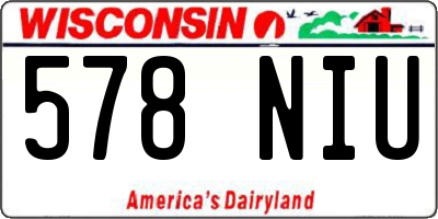 WI license plate 578NIU