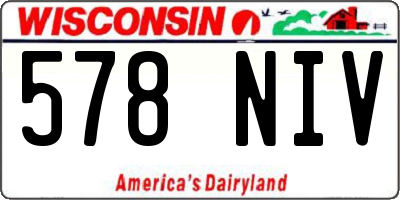 WI license plate 578NIV