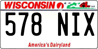 WI license plate 578NIX