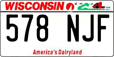 WI license plate 578NJF