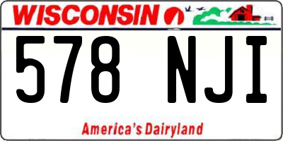 WI license plate 578NJI