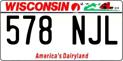 WI license plate 578NJL