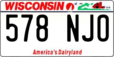 WI license plate 578NJO