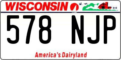WI license plate 578NJP