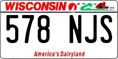 WI license plate 578NJS