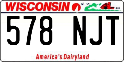 WI license plate 578NJT