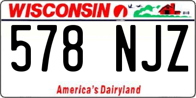 WI license plate 578NJZ