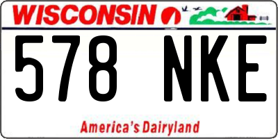 WI license plate 578NKE
