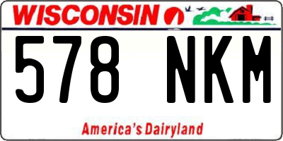 WI license plate 578NKM