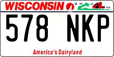WI license plate 578NKP