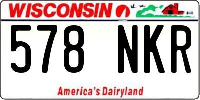 WI license plate 578NKR