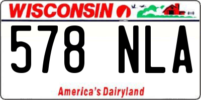 WI license plate 578NLA