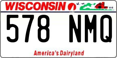 WI license plate 578NMQ