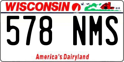 WI license plate 578NMS